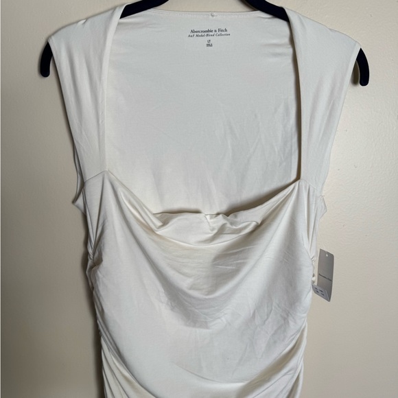 NWT Abecrombie & Fitch Ava Knit Maxi Dress Cream size Large Tall bodycon - Picture 7 of 10